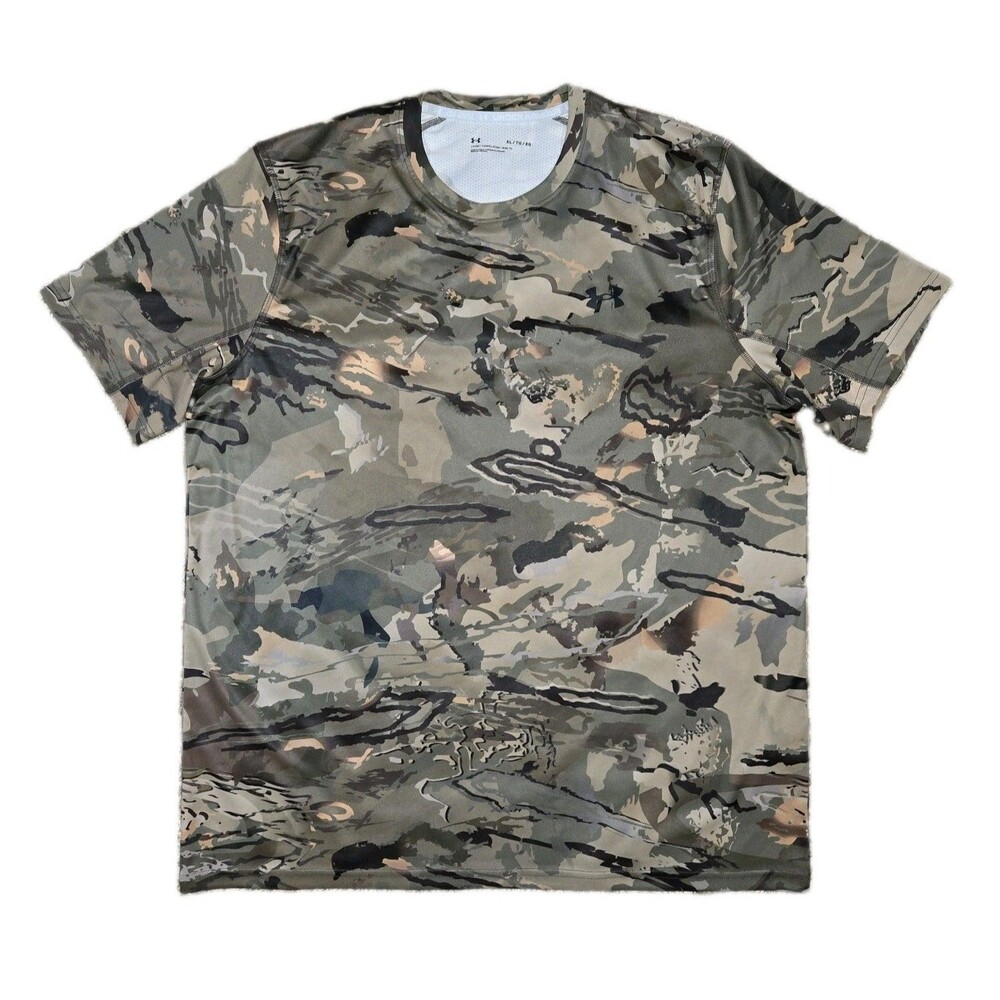 Under Armour Iso Chill Brushline Camo Shirt Mens XL Short Sleeve Performance
